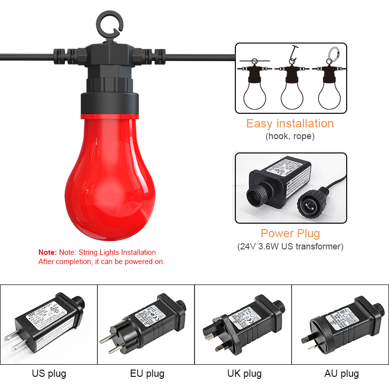 HCP086  G60四色户外灯串
